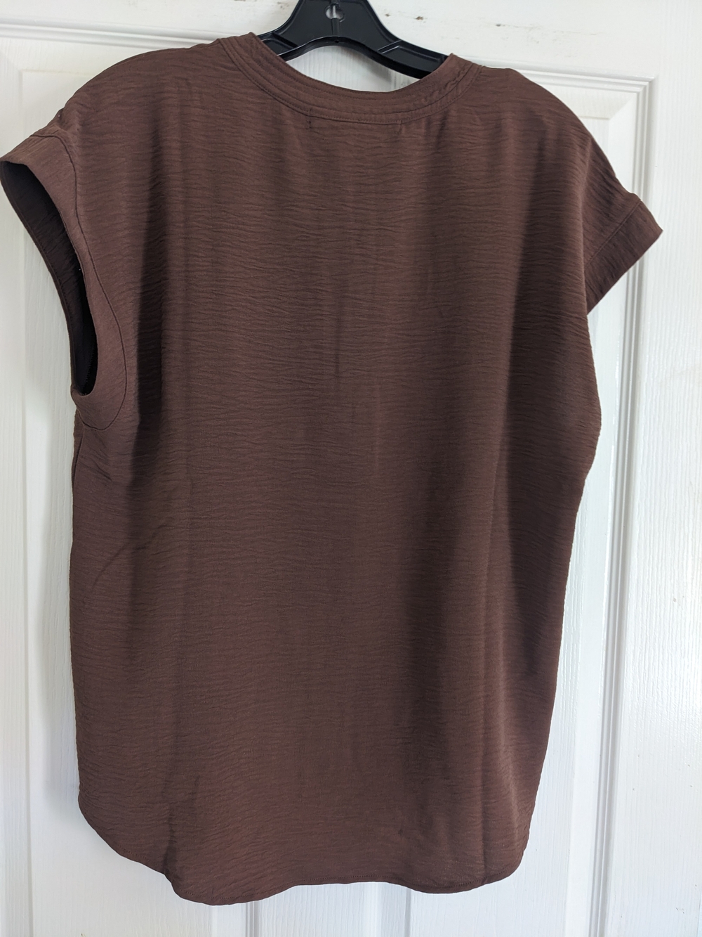 Cynthia Steffe Brown Short-Sleeve V-Neck Blouse - Picture 4 of 4